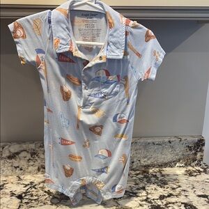 Angel Dear Blue Sports Print onesie